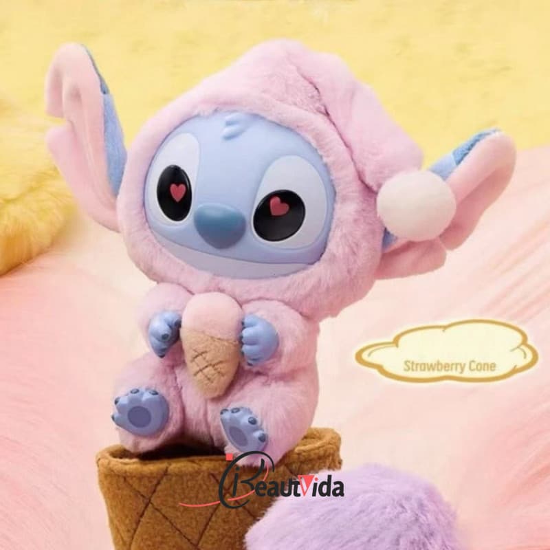 Chaveiro de Pelúcia Stitch de 15cm, Bonecas Stitch Devem Comer Não Importa o Quão Sonolentas da Série, Brinquedo de Pelú