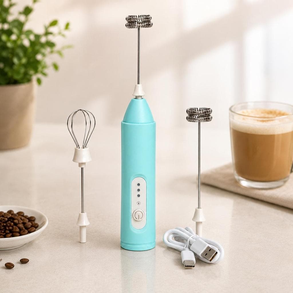 Mini Mixer Eletrico Portatil 3 Velocidades Espumador Leite Cafe Cappuccino Batedor Ovos Whey