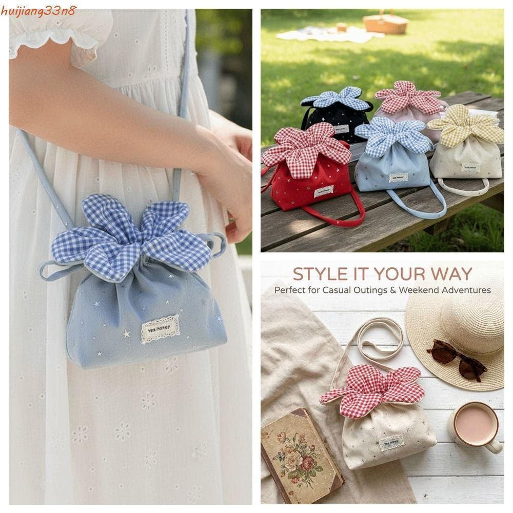 Bolsa De Flor Estrela Brilhante HUIJIANG , Crossbody Com Cordão De Bolso Estilo Coreano , Pano