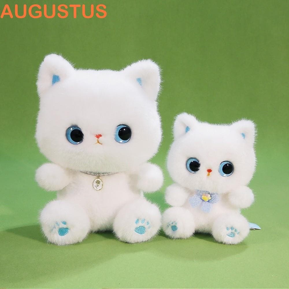 AUGUSTUS Brinquedo De Pelúcia De Gato Preto , Animais Kawaii Boneca Siamês , Mesa De Desenho Animado Peludo Confortável
