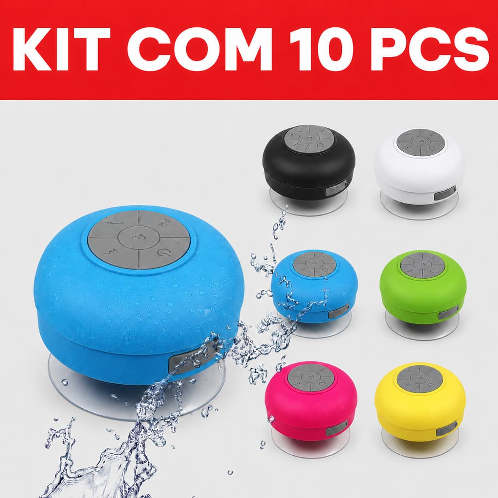 Kit 4/10 Mini Caixa De Som Bluetooth Para Banho Com Ventosa Resistente à Água Atacado