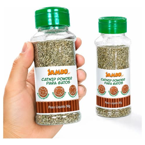 Erva De Gato Catnip Em Pó 100% Jambo Pet Natural Estimulante Para Felinos Pote 30g Calmante