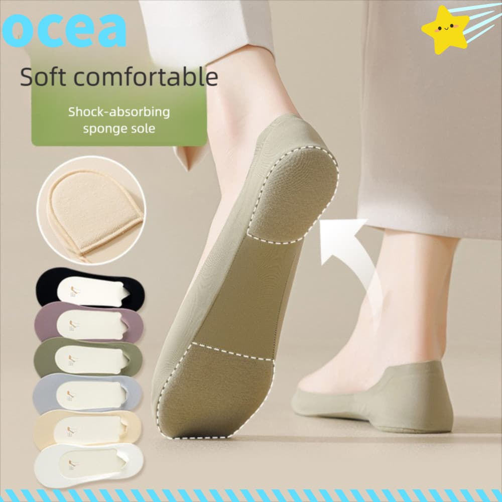 Meia De Barco OCEA , Meias De Palmilha Com Absorção De Choque Fundo De Esponja , Almofadas De Sapato Antiderrapantes Mac