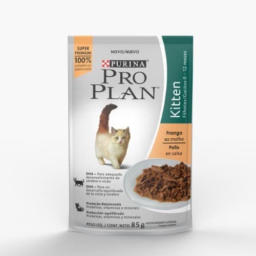 Ração Nestlé Úmida Sachê Pro Plan Gatos Kitten Frango 85g