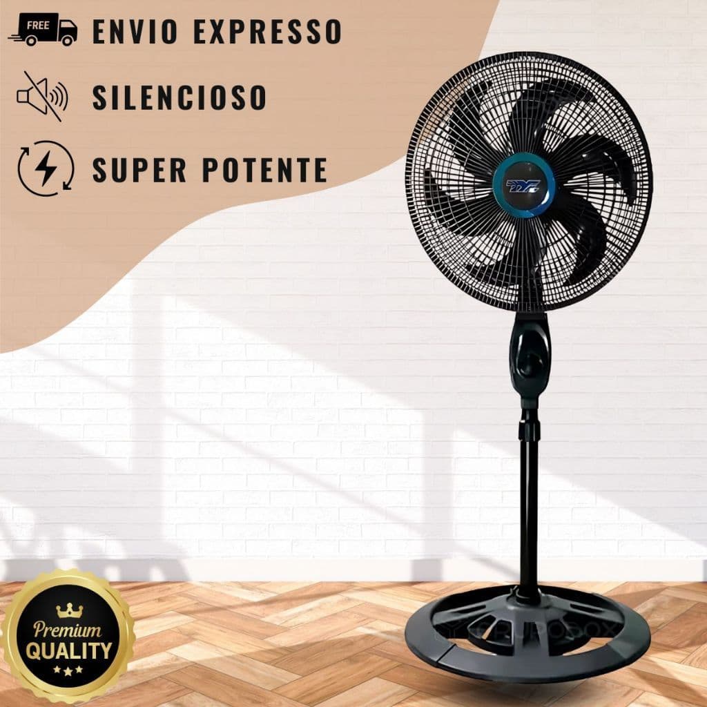 Ventilador de Coluna Pedestal 47CM Silencioso Grande Super Potente Pé