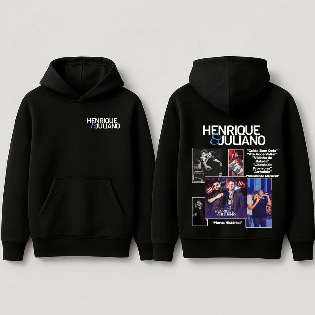 Blusa Moletom Henrique Juliano Album Novas Historias Sucesso Cantor Sertanejo Musicas Fã 375