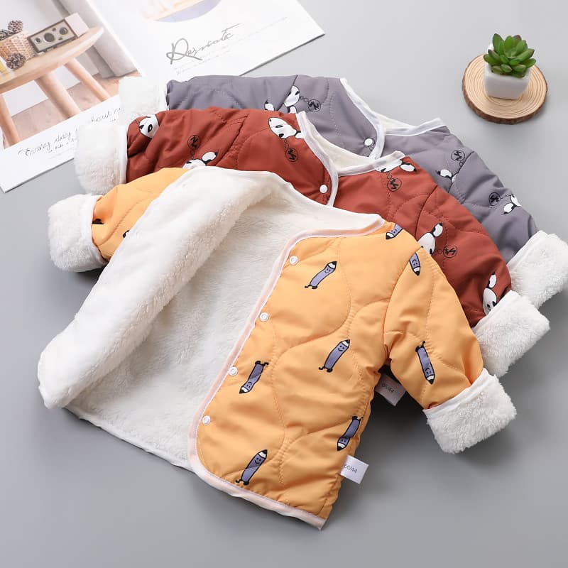 Bebê outono inverno roupas roupas menina bebê velo acolchoado jaqueta 1 ano de idade 2 crianças jaqueta 3 meses 6 menino
