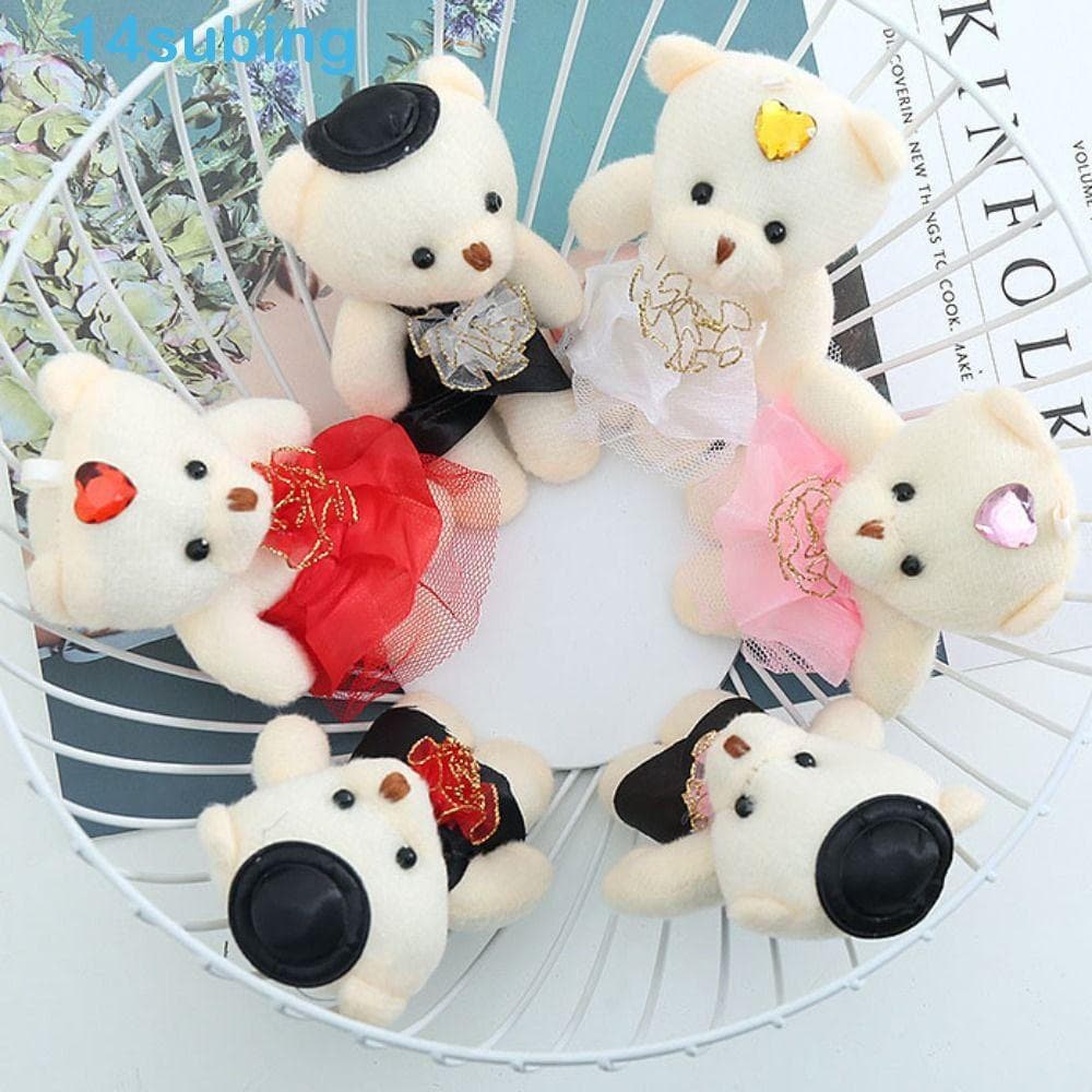 SUBING 12 Unidades/Saco Mini Buquê De Flores De Urso , Brinquedos De Espuma De Pelúcia Diy De Desenho Animado , Boneca D