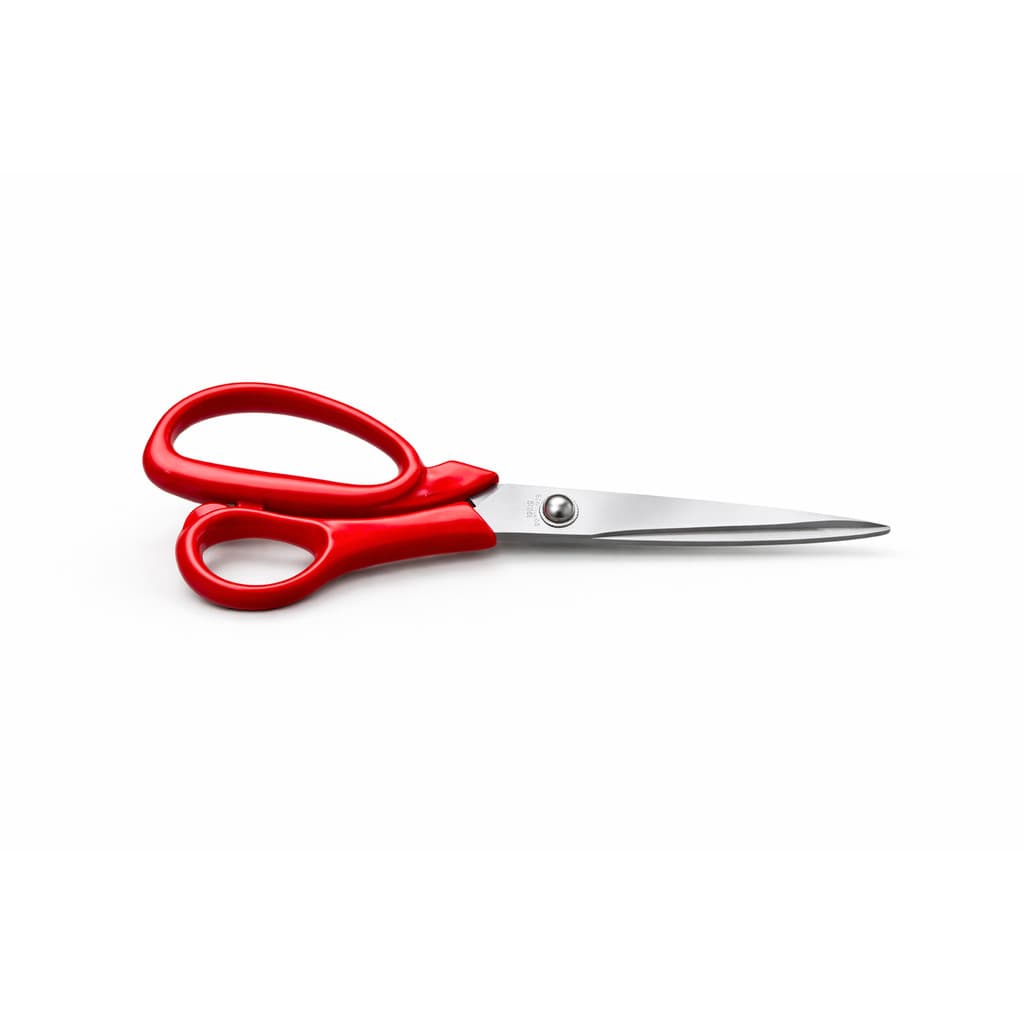 Tesoura Profissional de Corte Multiuso cor Vermelha com Cabo Ergonômico e Capa Protetora para as Lâminas