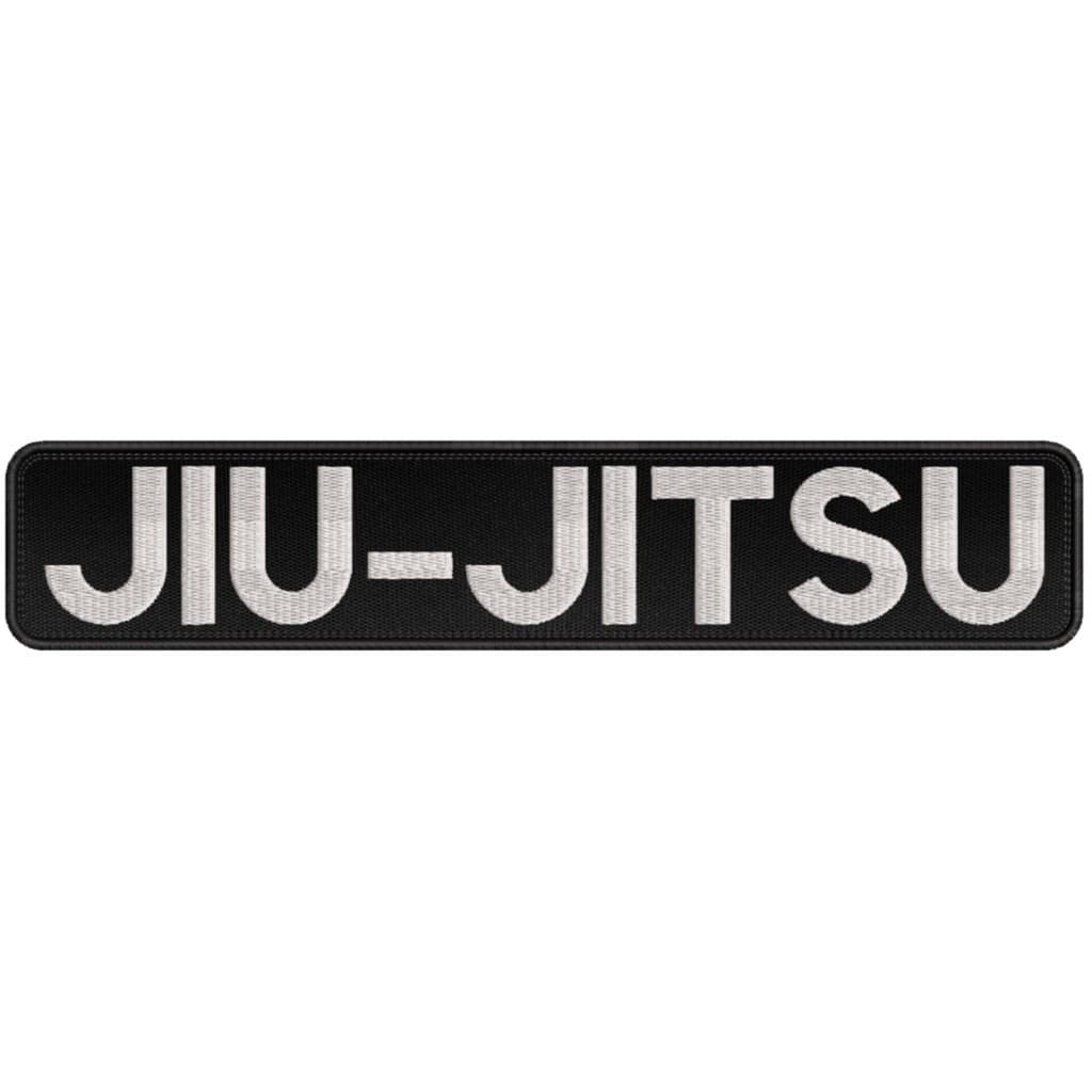 Patch Bordado JIU-JITSU 26x5cm para lapela/colar kimono fundo preto