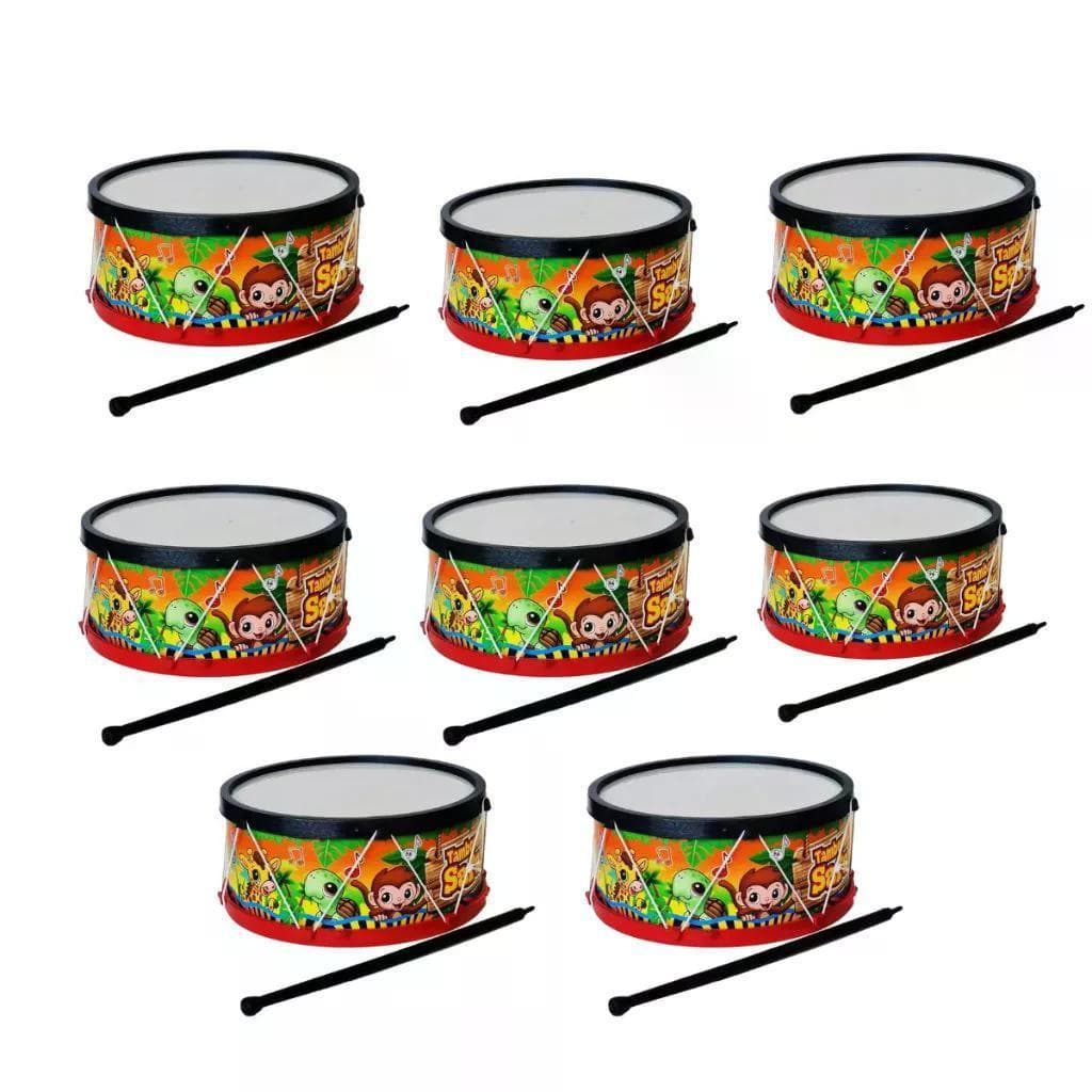 Kit 35 Tamborzinho Fazendinha Infantil Kids Instrumentos Musicais Brinquedo Musicalização Música Presente