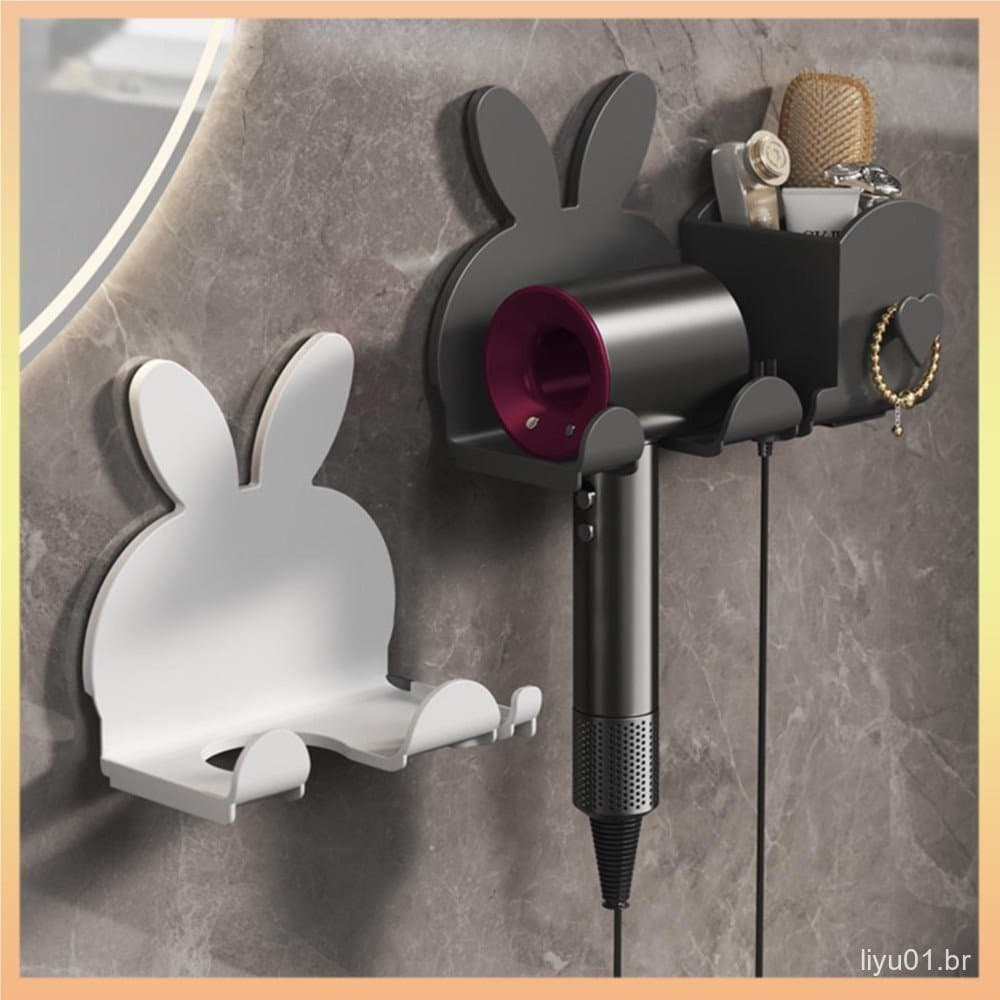 Suporte Minimalista De Parede Para Secador De Cabelo , Sem Perfuração Rack De Armazenamento , Leve , Clássico Banheiro ,