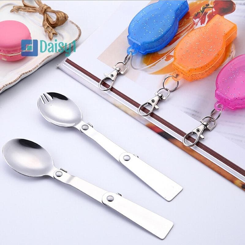 Mary1 Conjunto De Talheres Dobráveis De Aço Inoxidável Para Exterior , Colher De Refeição , Garfo Com Caixa , Novo