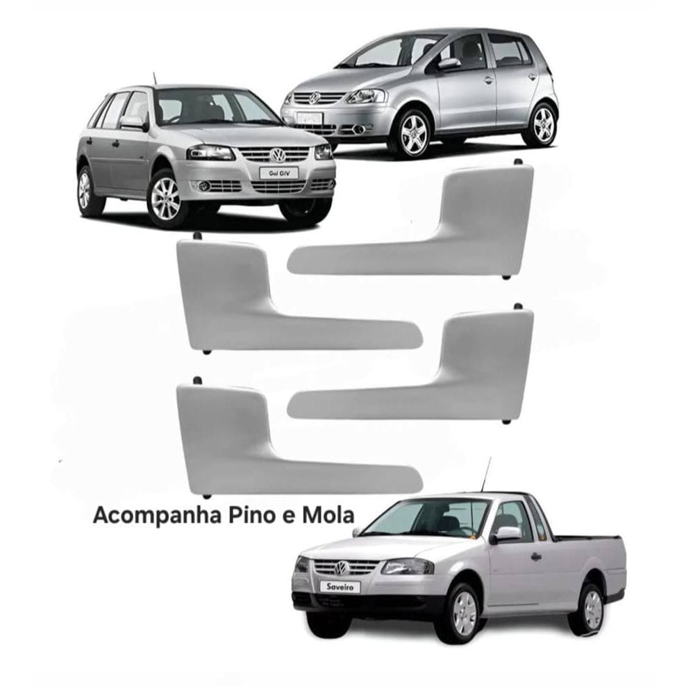 kit 04 Maçanetas internas Gol Parati Saveiro G4  Fox 03 A 09 Cor PRATA