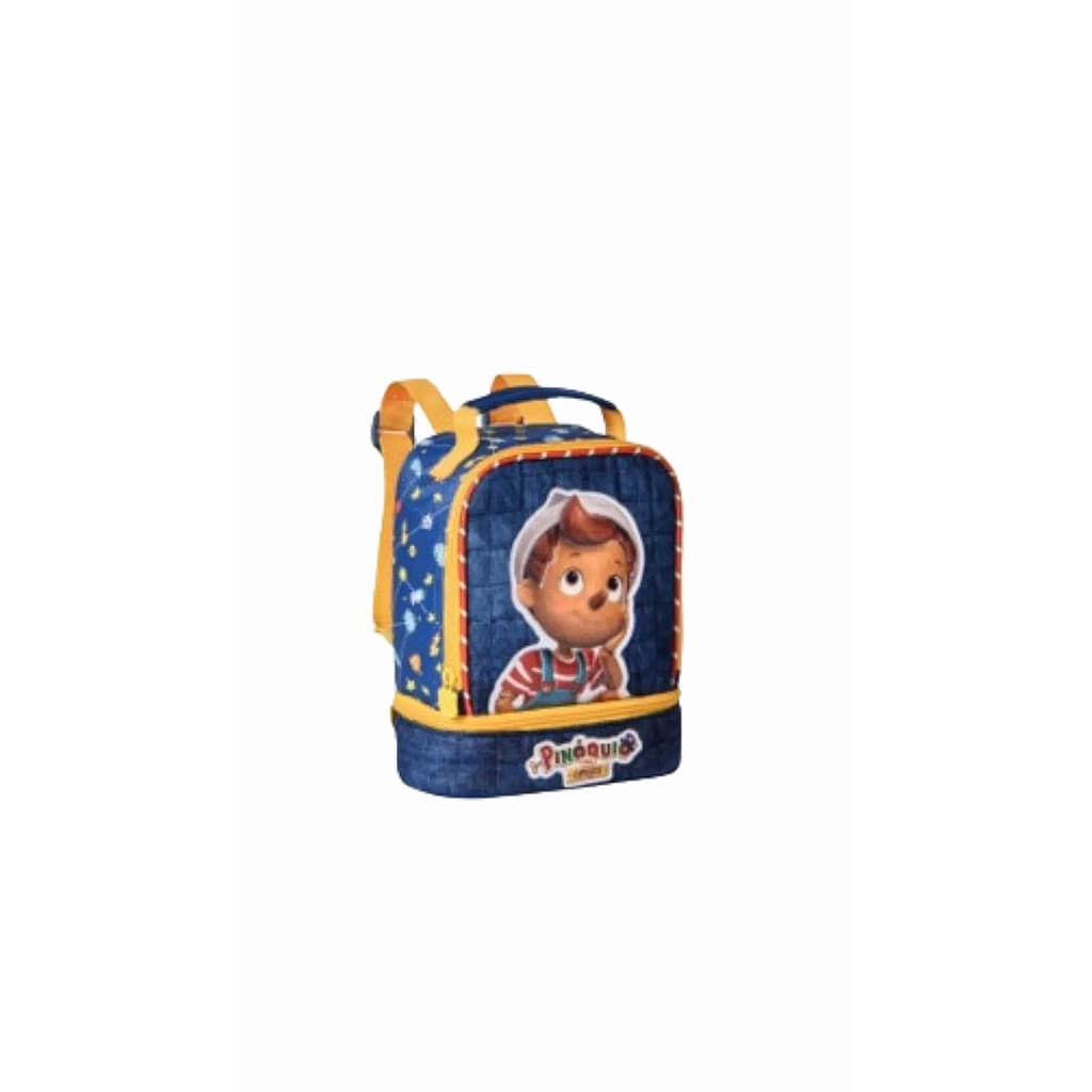 Lancheira Termica Do Pinoquio Escolar Infantil - Azul Amarelo - Clio