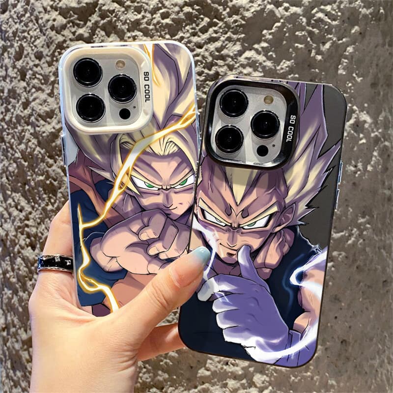 Capinha Anime Dragon Ball Goku e Vegeta para iPhone 11 12 13 xr xs max 14 15 16 17 pro max 14 15 plus 14 pro capa