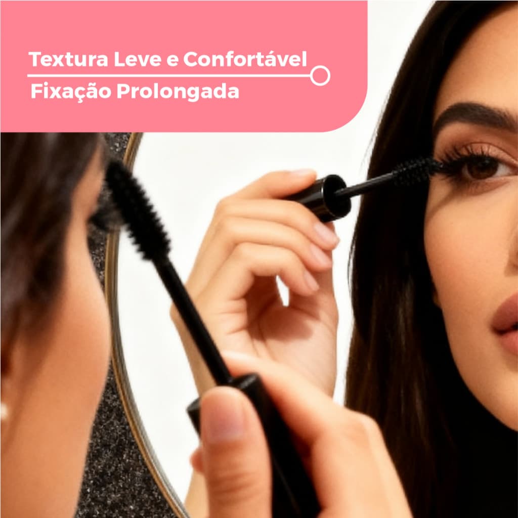 Rímel e Fixador Belle Angel 2 em 1 Máscara para Cílios Efeito Boneca