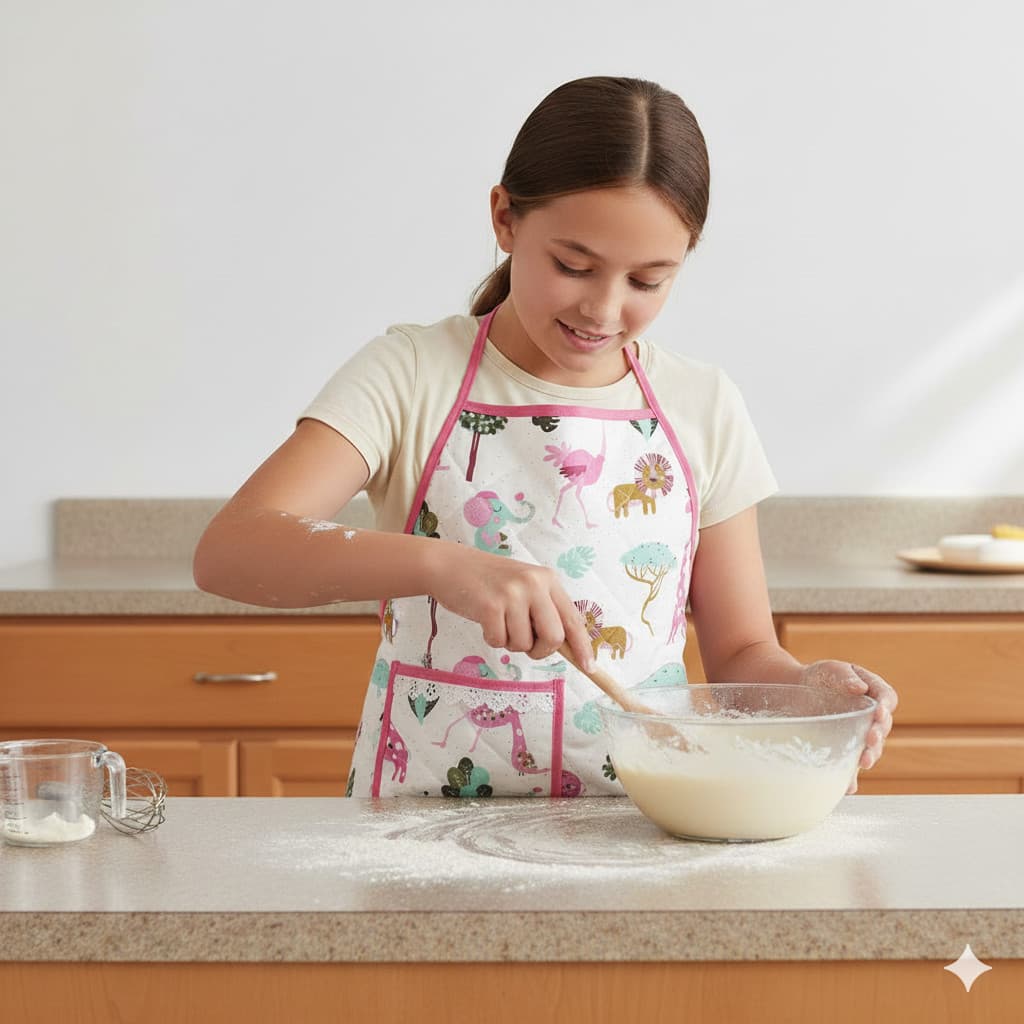 Avental Infantil de Cozinha Estampado Impermeável Juvenil Kids