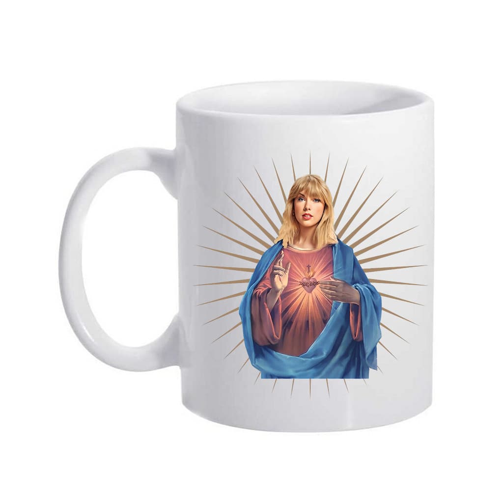 Caneca porcelana Fã Taylor Swift Santa frases feliz amor