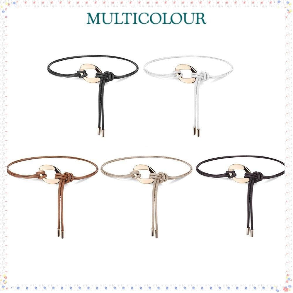 Cinto Atado Multicolorido , Corda De Cintura Fina De Couro PU DIY , Com Fivela De Metal