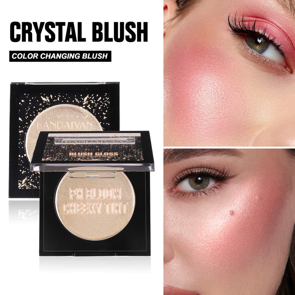 Estoque pronto Blush Creme Lip Cheek Uma Placa Multiuso Perolado Monocromático handaiyan Placa Quadrada Mudança de Tempe