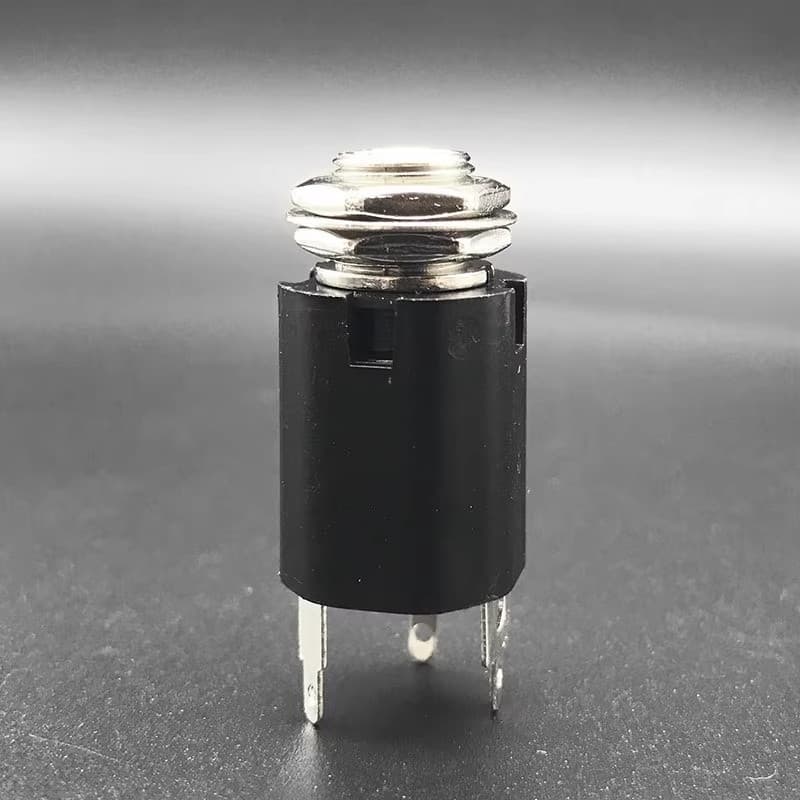 ST-Acessórios De Guitarra Plástico Preto 6.35 Plug Sem Cauda Prego Redondo Soquete Captador Fio Soldável