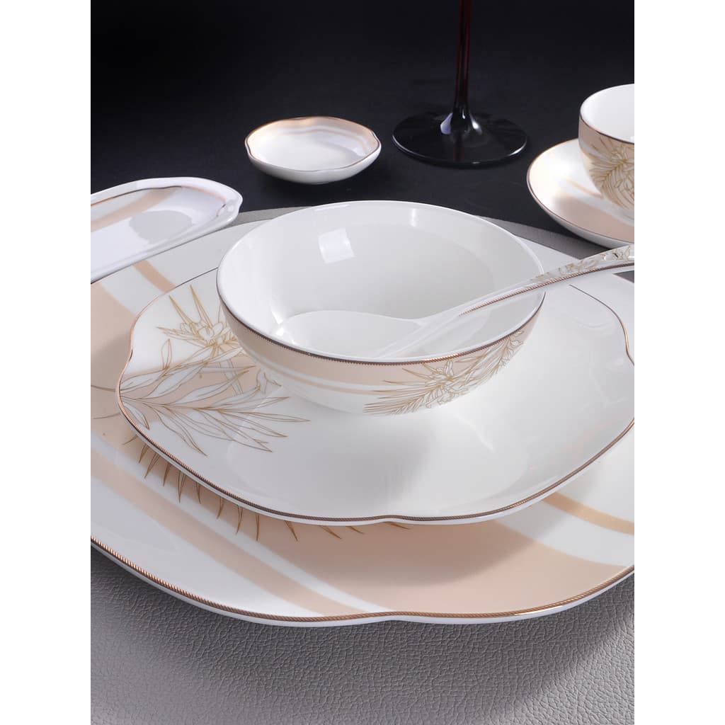 Conjunto de talheres de cerâmica para hotel, conjunto de talheres Phnom Penh, osso alto, China, prato de hotel, clube, t