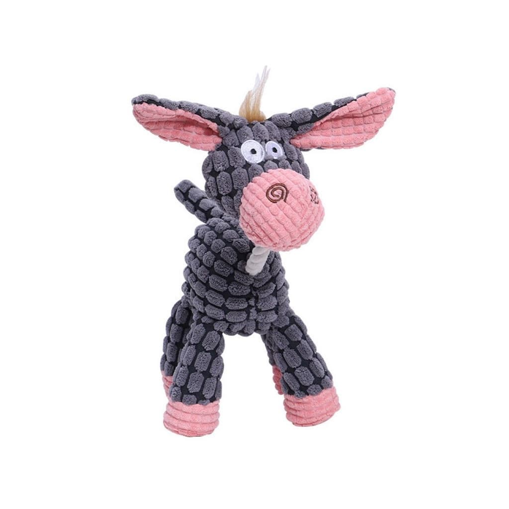 Bichinho de Pelúcia Corda Burrinho Brinquedo Interativo Corda para Cães Cachorro Pet com Apito Som