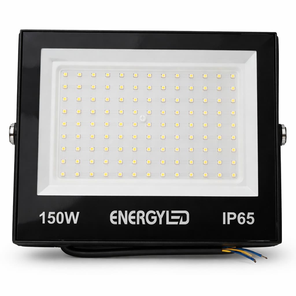 Refletor LED 150W ENERGYLED IP65 6750 Lumens Branco Frio 6500K Alta Potência Econômico
