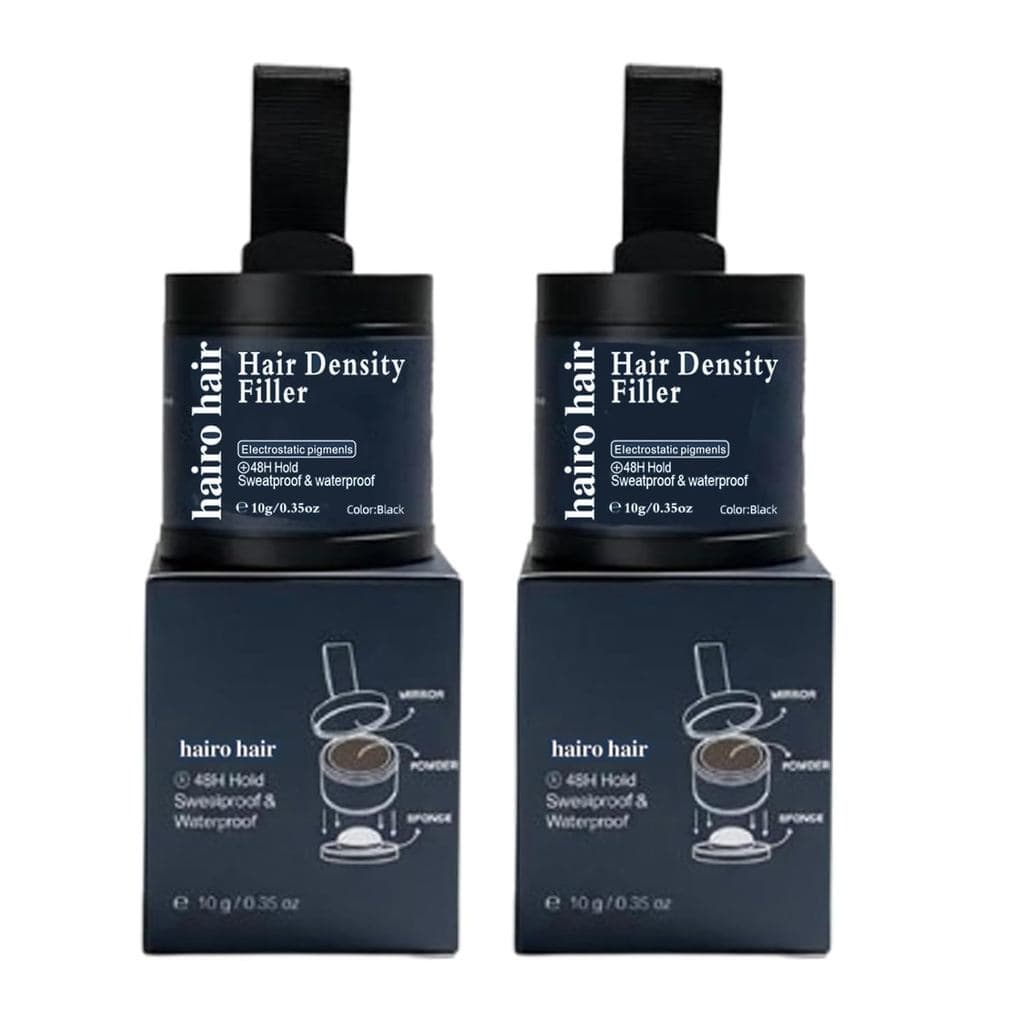 Pó para Cabelo HairDensityFiller (10g/0.35oz) - Cobertura Instantânea de Cabelos Brancos e Calvície, À Prova d'Água e de