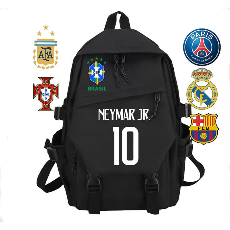 Frete Grátis Mochila Escolar Futebol Masculino 42*30*14cm Paris Mochila Periférica Messi Neymar