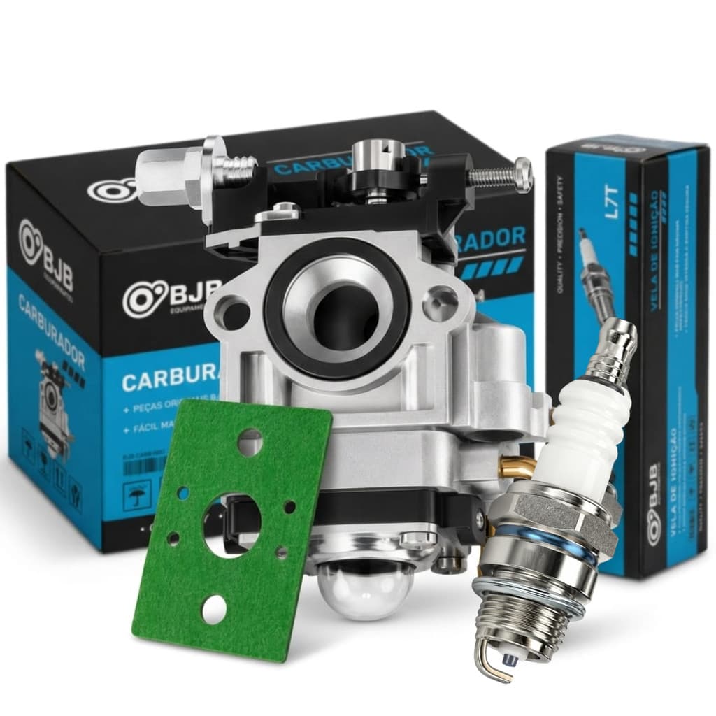 Carburador e vela Roçadeira Gasolina Universal 43/52/63cc com Juntas Compatível Toyama, Vulcan, Nakashi, Terra e outras.