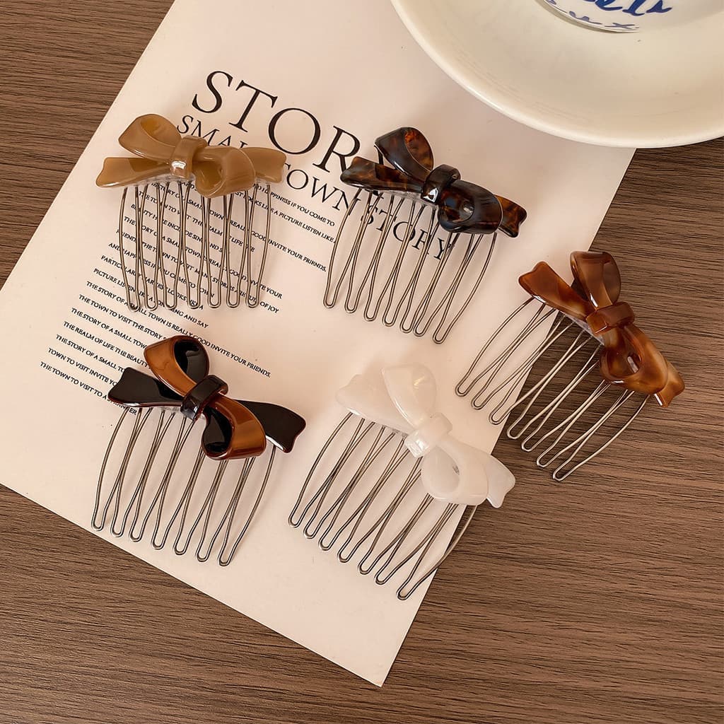 [Estoque pronto] High-End Temperamento Acetato Arco Inserção de Cabelo Pente Cabelo Quebrado Arrumado Artefato Franja Pe