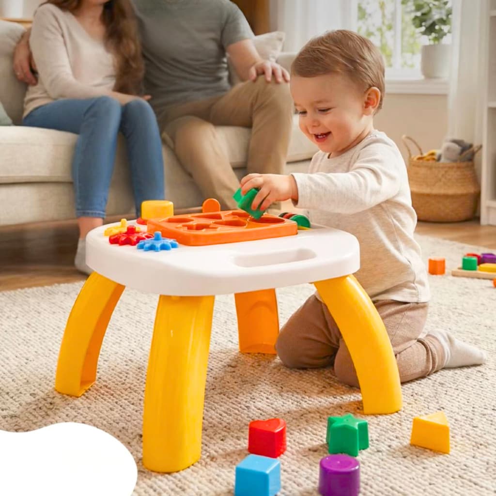 Mesa Mesinha Didática Sensorial de Aprendizado Infantil Kendy - Desenvolvimento Para Coordenação Motora Bebês Crianças