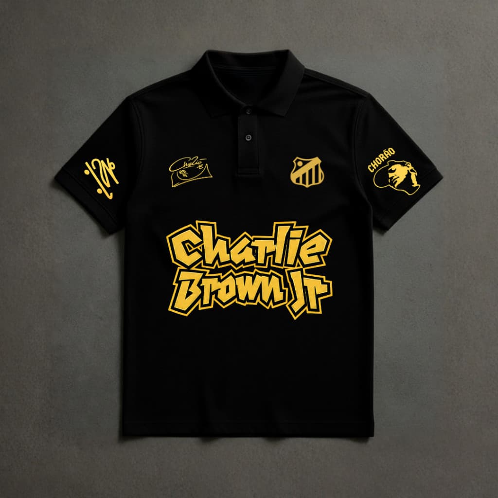 Camisa Gola Polo Unissex Charlie Brow Jr Skate Edição "Legends Santos''Camiseta Streetwear