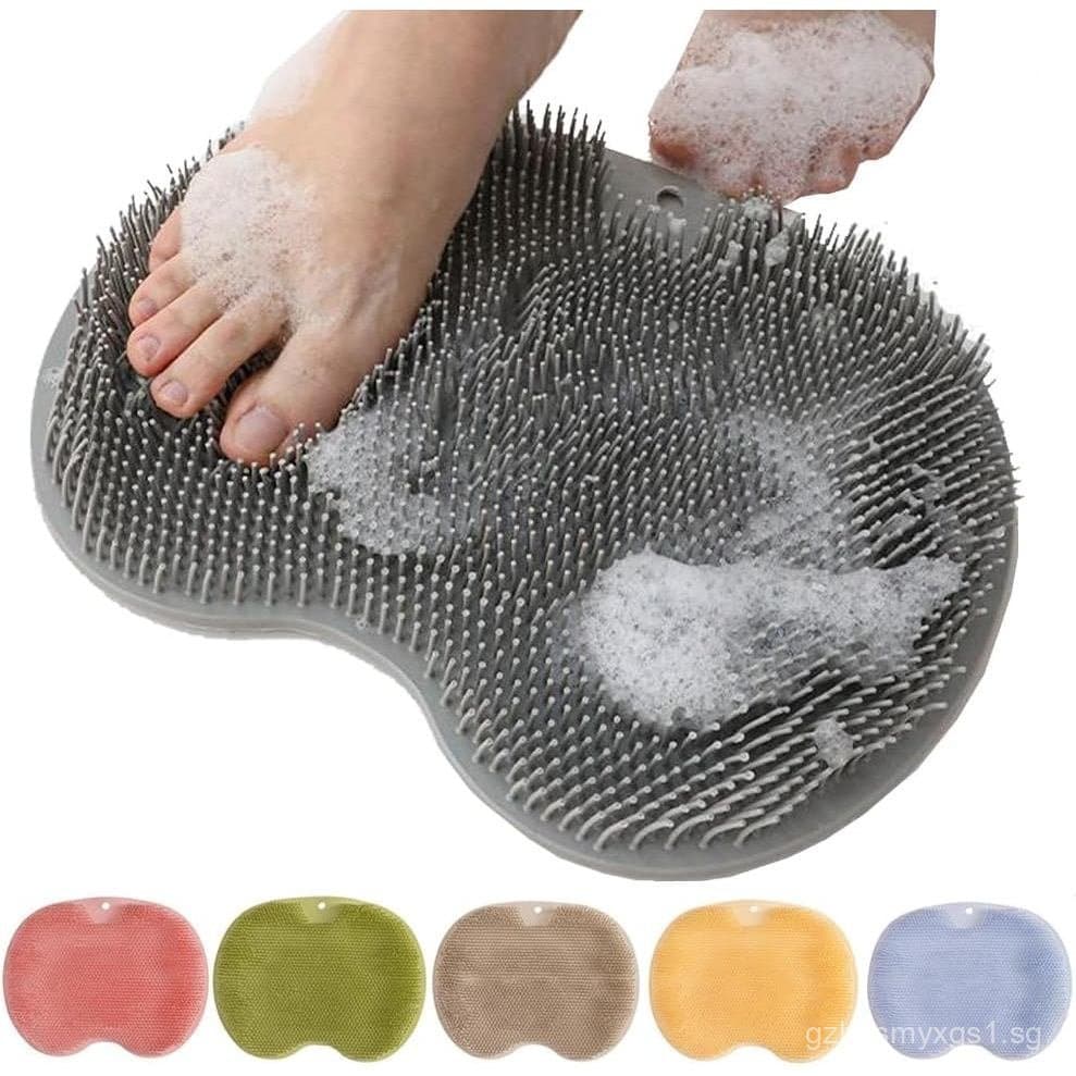 Use-o para esfregar os pés durante o banho. A almofada de silicone com ventosas pode limpar seus pés. Almofada de limpez