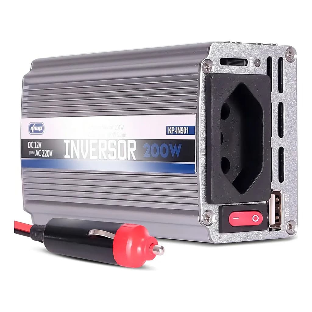 Inversor Knup Kp-in901 12v 220v 200w Onda Senoidal Modificada Usb Carro
