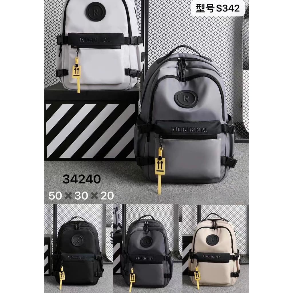 Mochila escolar masculina, estudantes do ensino médio, grande capacidade, alto valor, Ri