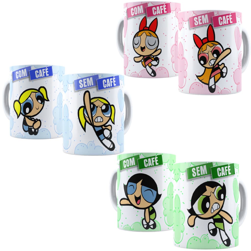Caneca Personalizada Branca Com Café Meninas Super Poderosas Premium