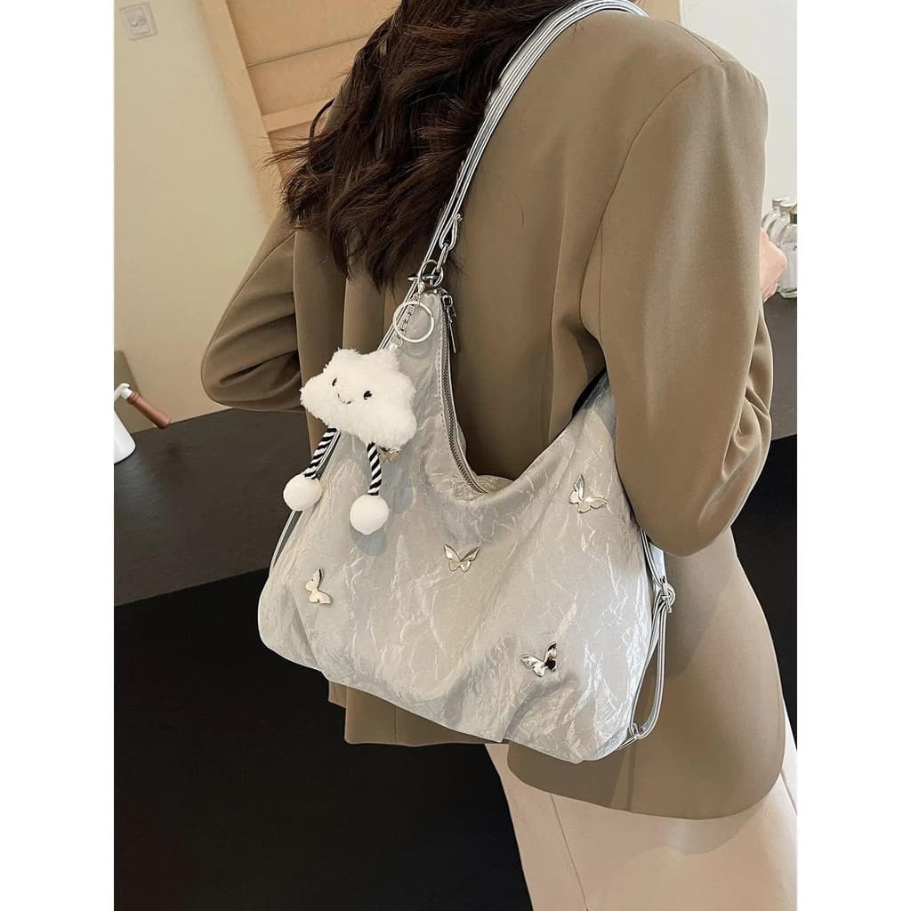 Bolsa feminina multifuncional para o dia a dia, bolsa de ombro, bolsa mensageiro, bolsa tote, bolsa saco, chaveiro gráti