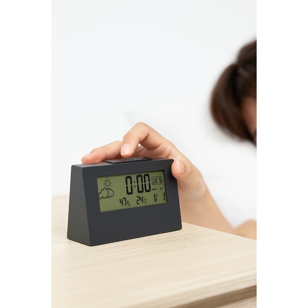 Relógio Despertador Digital Mesa Acorda Alarme Horas Temperatura Preto Presente Casa