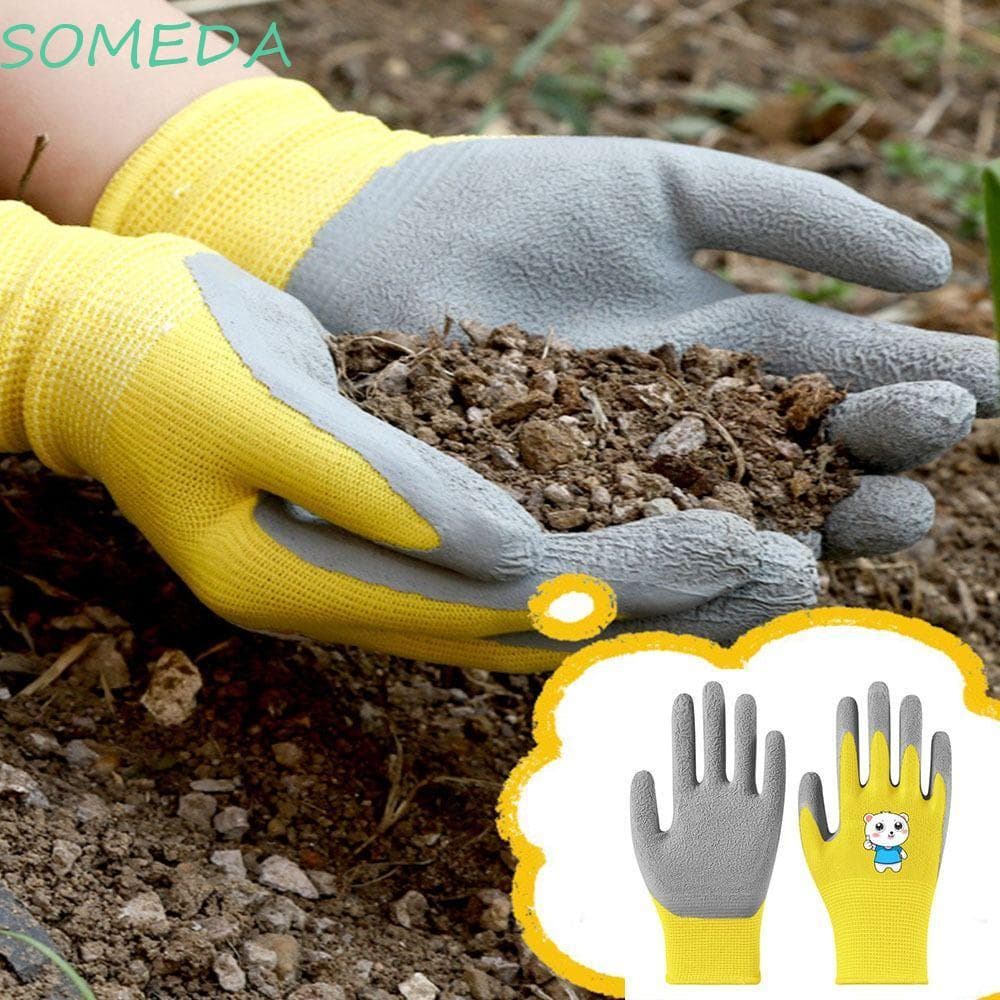Luvas De Trabalho De Jardim SOMEDA , Jardinagem Infantis Impermeáveis De Segurança , Luva Protetora Antiderrapante Para