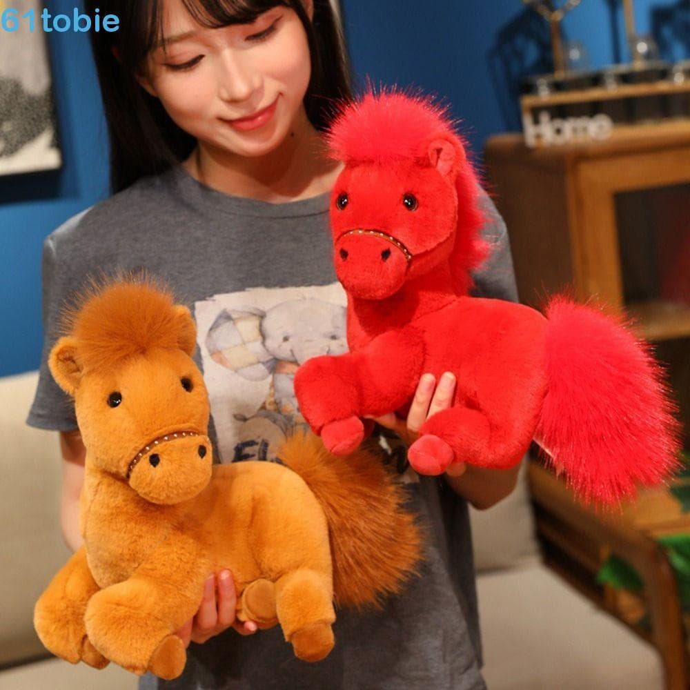 Brinquedo de Pelúcia Toby Pony, Boneca de Pônei Realista, Macia e Confortável, Descanso Moderno 4ZT9