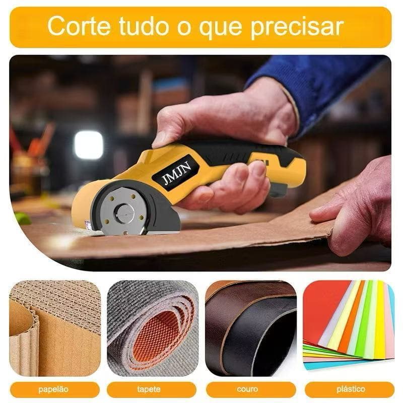 Tesoura Elétrica sem Fio para Tecido e Artesanato com Cabo USB Bivolt (Lj Smile)