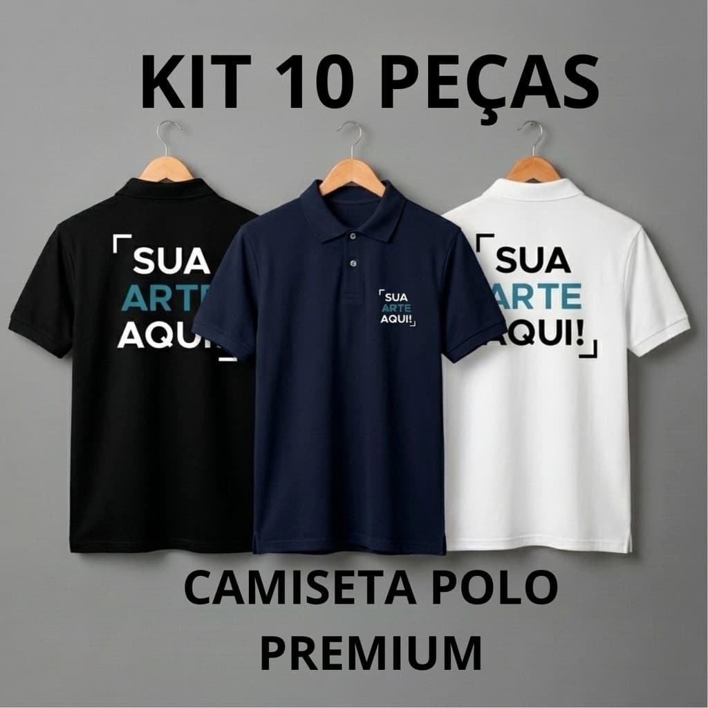 Kit 10 Camisa Polo Piquet Personalizada Unissex Premium