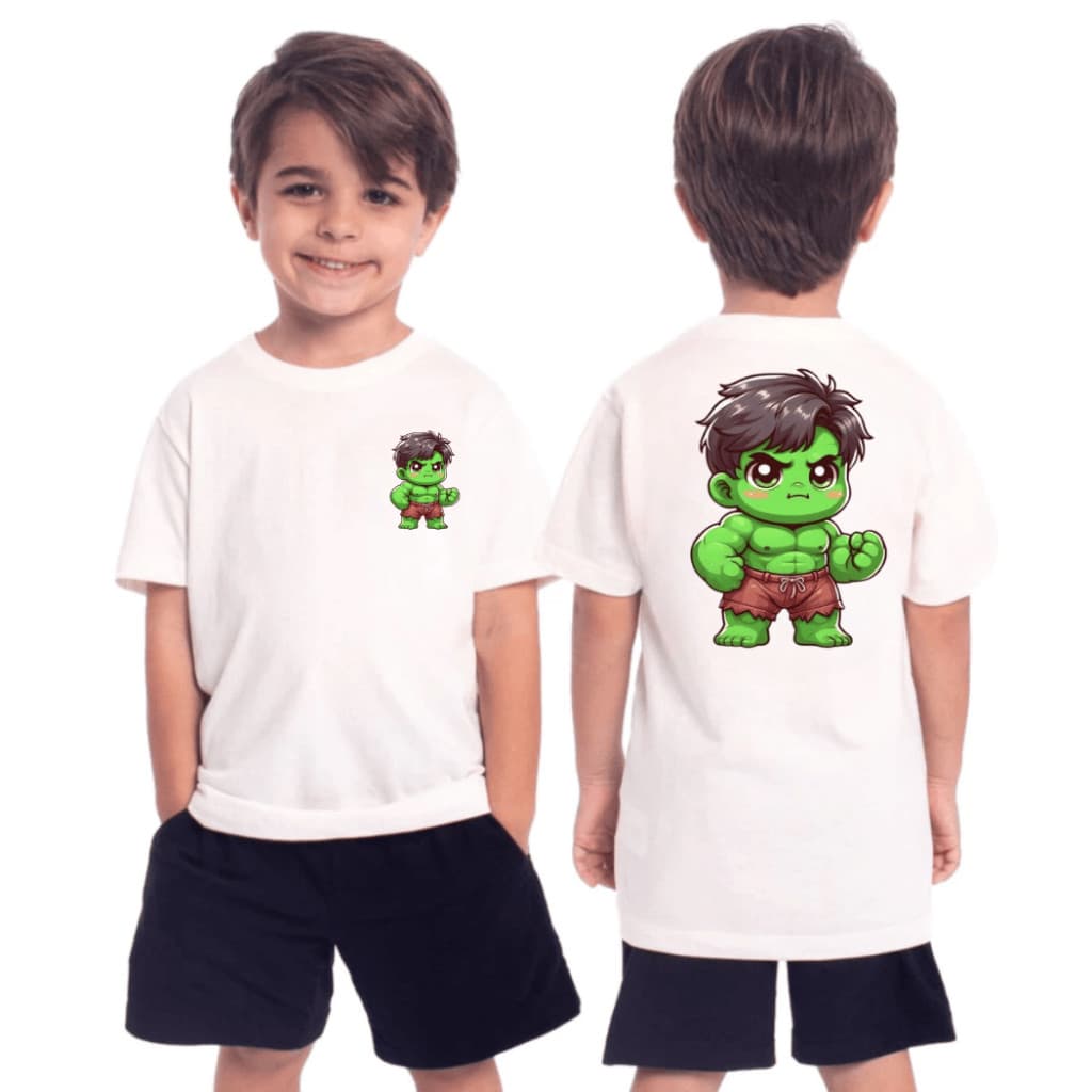 Camiseta Infantil - Juvenil Streetwear Incrivel Hulk - Camisa Malha 30.1 100% Algodão
