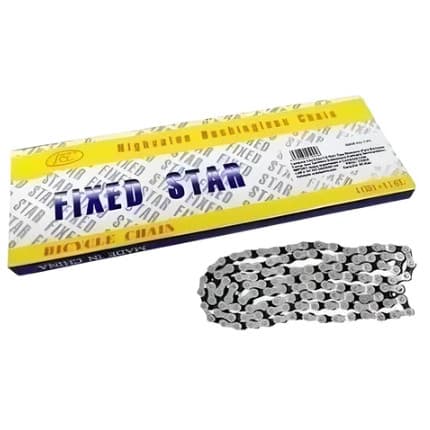 Corrente Bicicleta Indexada Fixed Star FSC 116 Elos 7/8 Para Mtb Prateado Bike