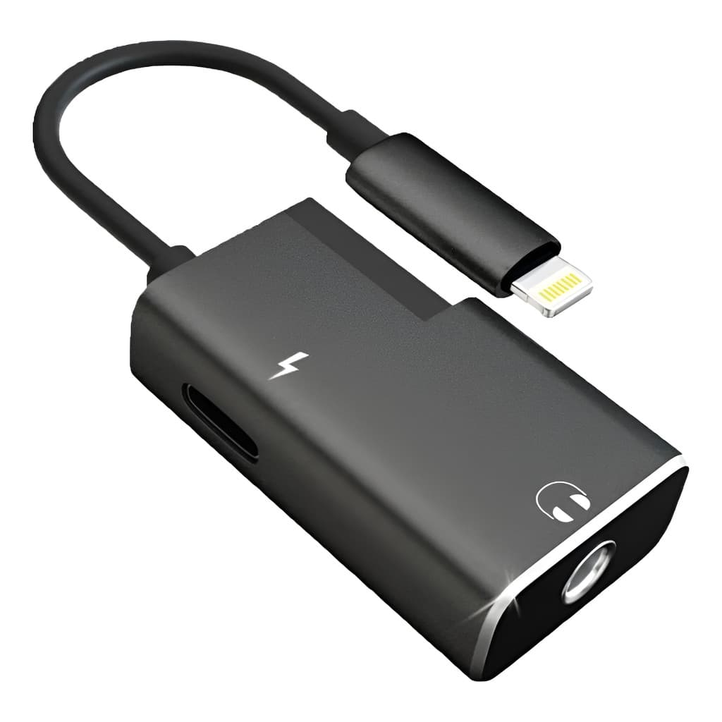 Adaptador Sumexr Para iPhone Entrada P2 E Lightning(preto)