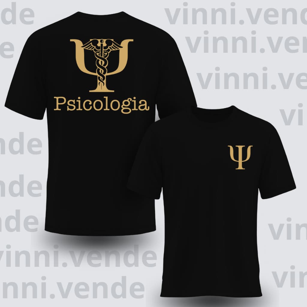 Camiseta Psicologia Profissão Símbolo Psi Estampa Premium Algodão Top