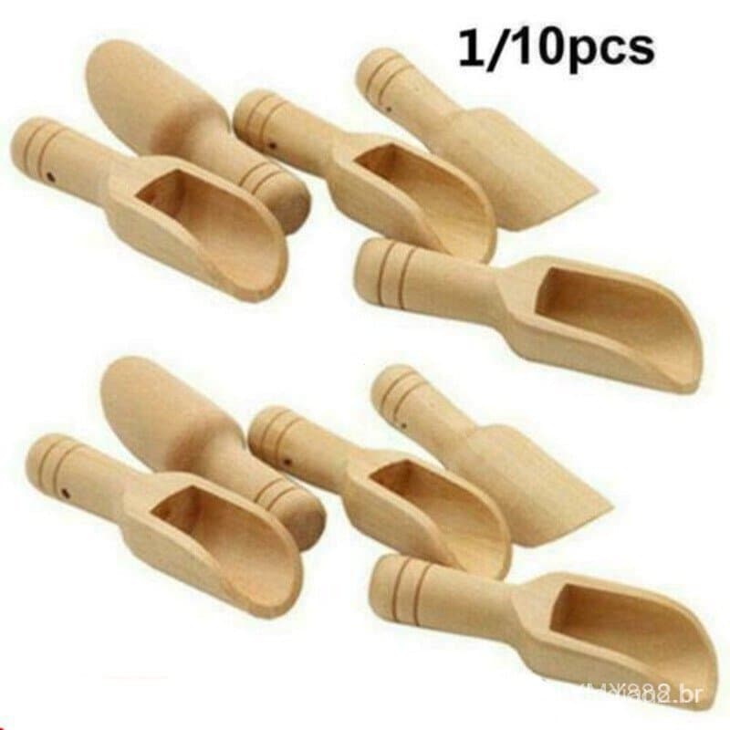 Mini colher de madeira, sal, açúcar, café, ferramentas, utensílios de cozinha